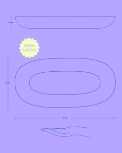 Areia Servierplatte Xl Grau