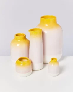 Bebe Vase Gelb Rosa Gesprenkelt