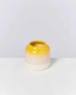 Bebe Vase Gelb Rosa Gesprenkelt