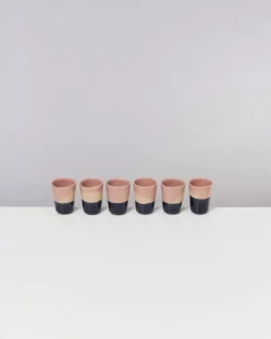 Bica 6Er Set Espressobecher Pink Navy Cream