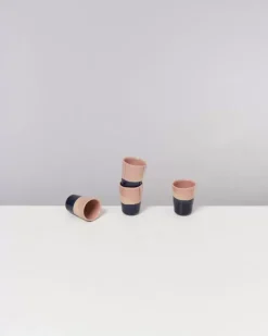 Bica 4Er Set Espressobecher Pink Navy Cream