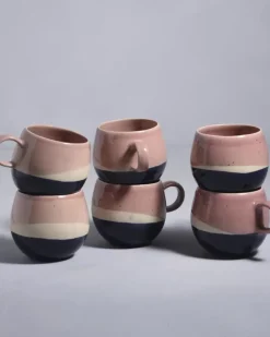 Bica 6Er Set Tasse Gros Pink Navy Cream