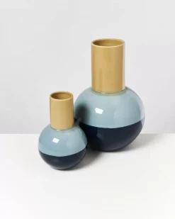 Bola Vase M Grun Mint Navy
