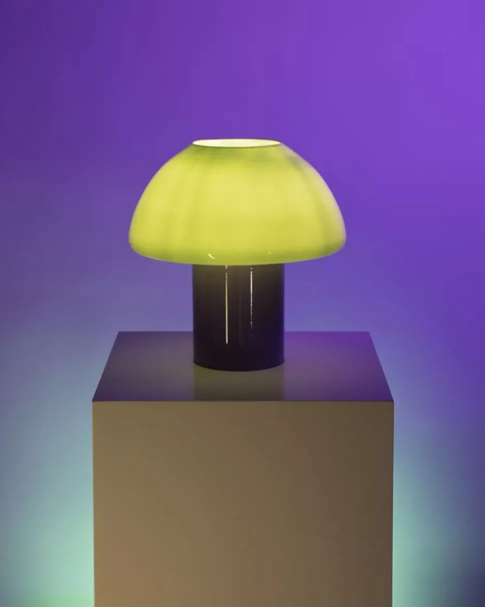 Cogumelo Glaslampe Mint Lila