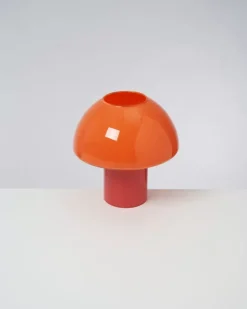 Cogumelo Glaslampe Orange Rot