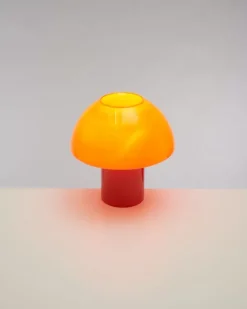 Cogumelo Glaslampe Orange Rot