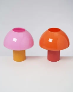 Cogumelo Glaslampe Orange Rot