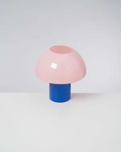 Cogumelo Glaslampe Rosa Blau