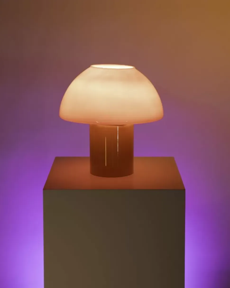 Cogumelo Glaslampe Rosa Gelb