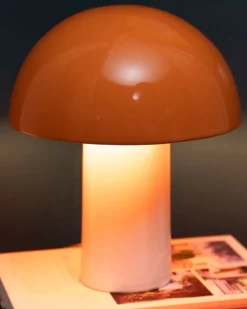 Cogumelo Keramiklampe Orange Sand