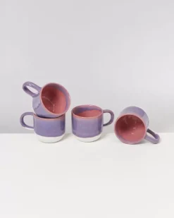 Coimbra 4Er Set Teetasse Lila Rosa