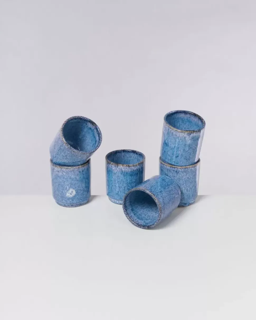 Cordoama 6Er Set Becher Gros Blau Gesprenkelt