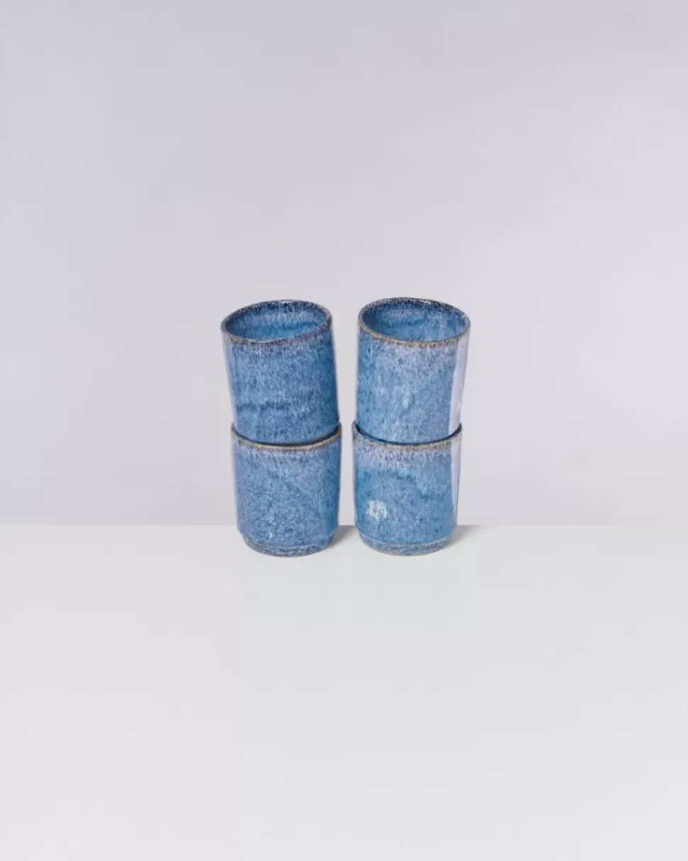 Cordoama 4Er Set Becher Gros Blau Gesprenkelt