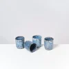 Cordoama 4Er Set Becher Klein Blau Gesprenkelt