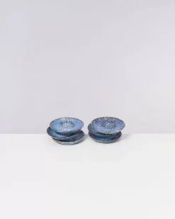 Cordoama 6Er Set Eierbecher Blau Gesprenkelt