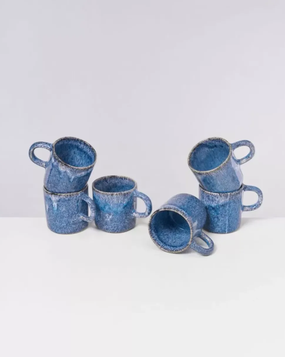 Cordoama 6Er Set Tasse Gros Blau Gesprenkelt