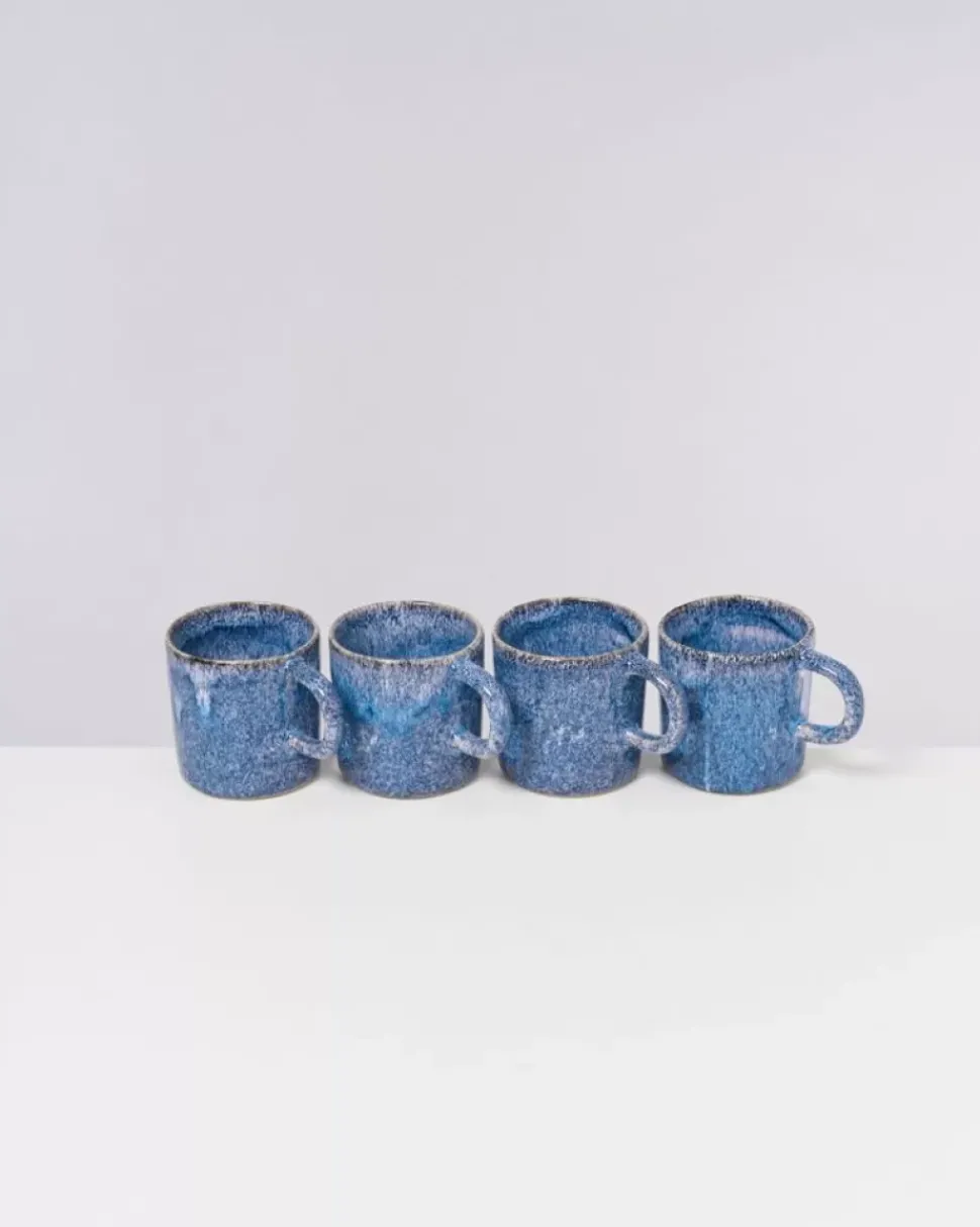 Cordoama 4Er Set Tasse Gros Blau Gesprenkelt