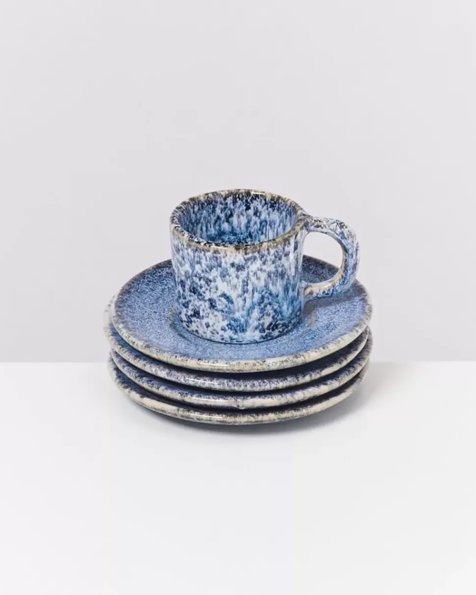Cordoama Espresso-Untertasse Blau Gesprenkelt
