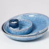 Cordoama Servierschale Gros Flach Blau Gesprenkelt