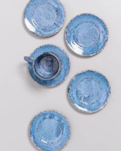 Cordoama Untertasse Blau Gesprenkelt