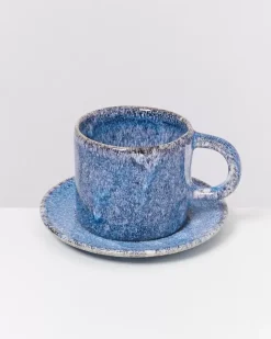 Cordoama Untertasse Blau Gesprenkelt