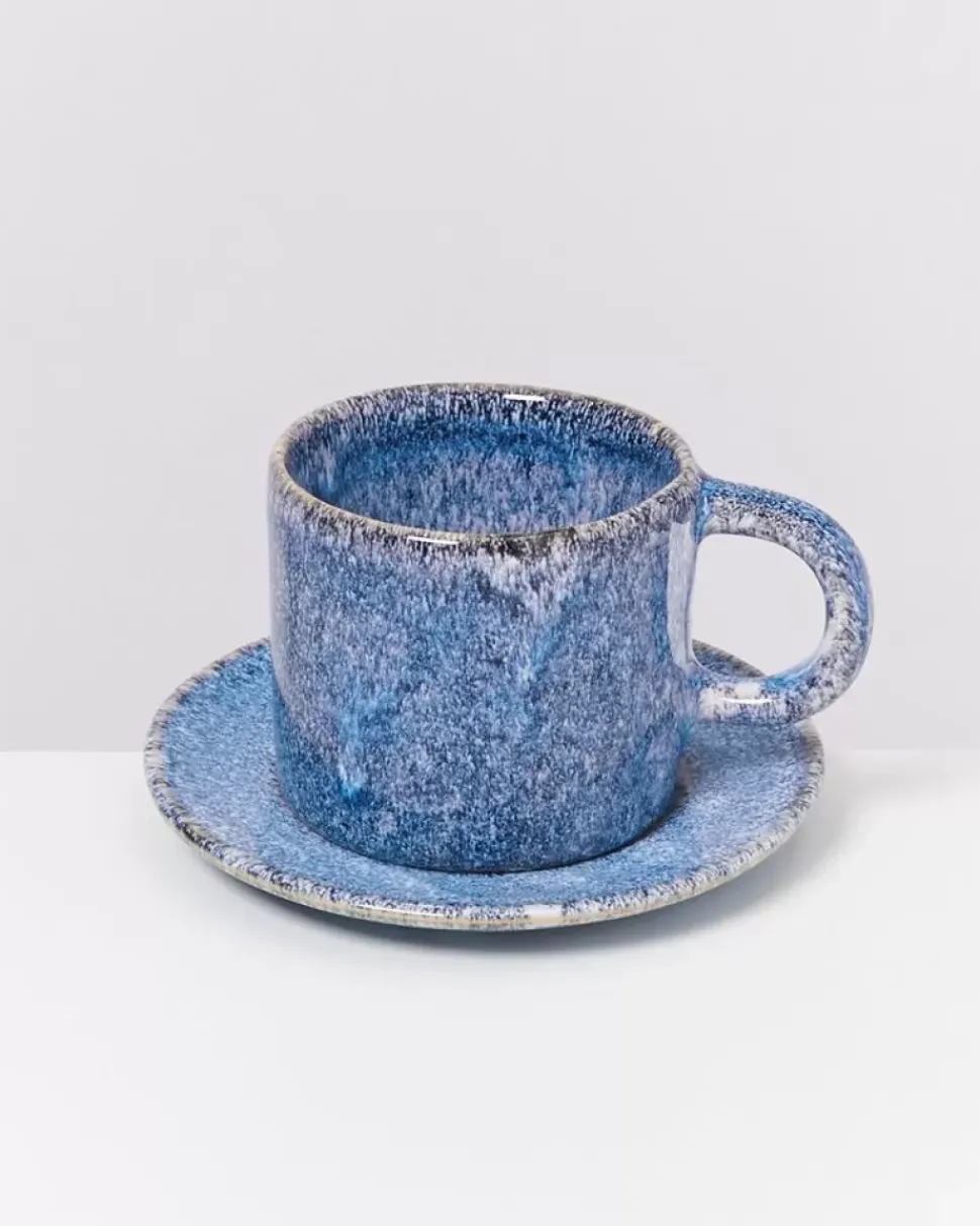 Cordoama Untertasse Blau Gesprenkelt