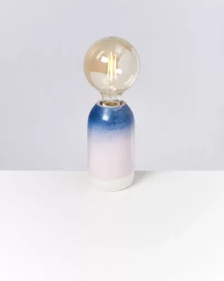 Farol Lampe Blau Rosa Gesprenkelt