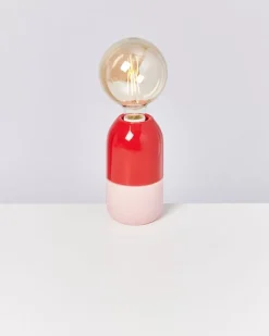 Farol Lampe Rot Rose