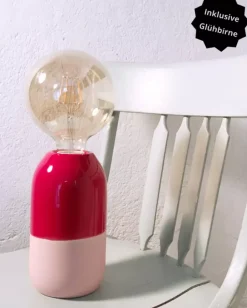 Farol Lampe Rot Rose