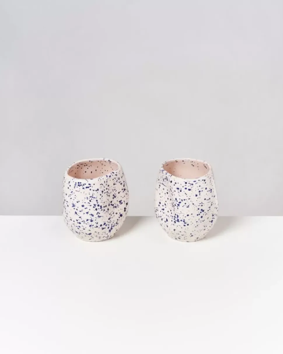 Joao Vase M Rose Blau Gesprenkelt