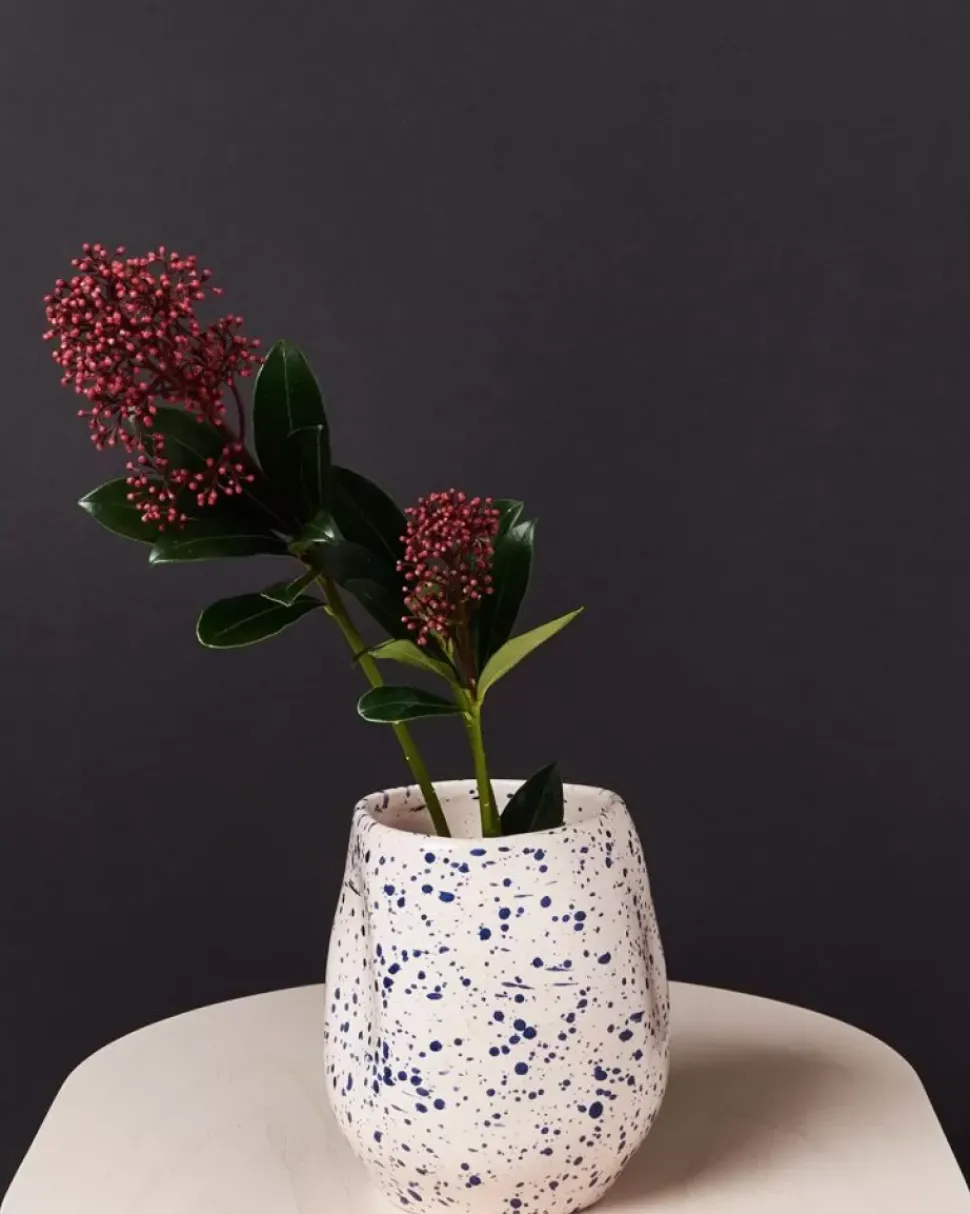 Joao Vase M Rose Blau Gesprenkelt