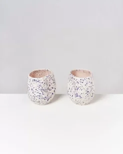 Joao Vase M Rose Blau Gesprenkelt