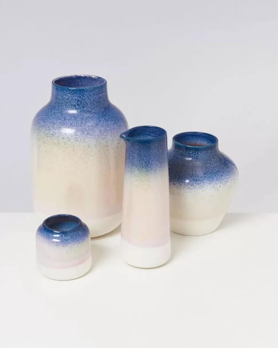 Madalin Vase Blau Rosa Gesprenkelt