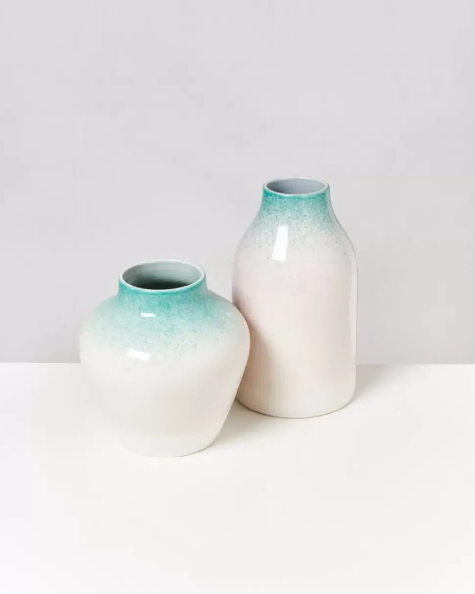 Madalin Vase Grun Rosa Gesprenkelt