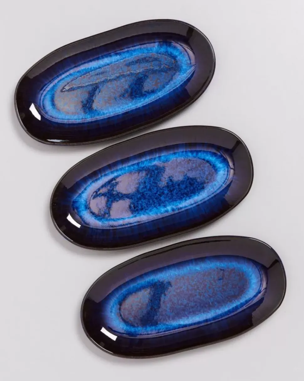 Melides Servierplatte M Deepseablue