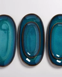 Melides Servierplatte M Oceanblue