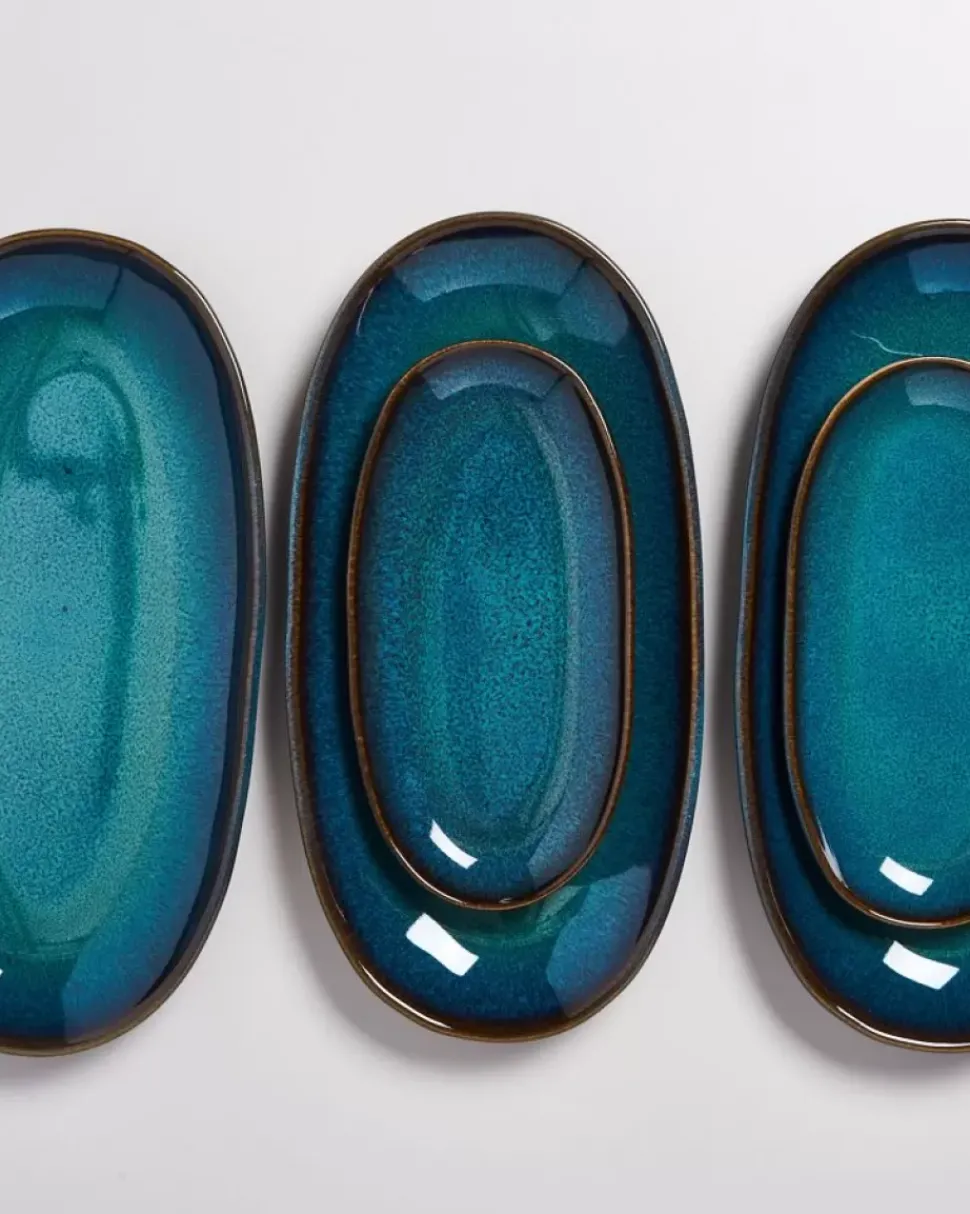 Melides Servierplatte M Oceanblue