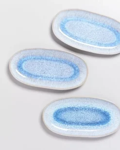 Melides Servierplatte M Stoneblue