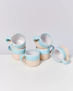 Nodoa 6Er Set Tasse Blue Dipped