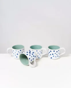 Nodoa 4Er Set Tasse Mint Mit Punkten