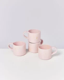 Nodoa 4Er Set Tasse Rosa Gesprenkelt