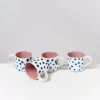 Nodoa 4Er Set Tasse Rosa Mit Punkten