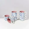 Nodoa 6Er Set Tasse Rosa Mit Punkten