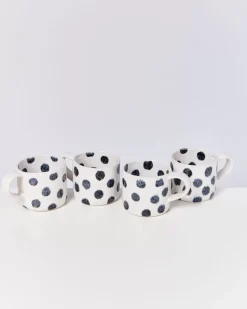 Nodoa 4Er Set Tasse Schwarze Punkte