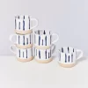 Nodoa 6Er Set Tasse Weis Blau