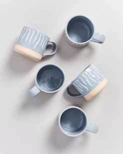 Nodoa Tasse Grau Weis Gestreift