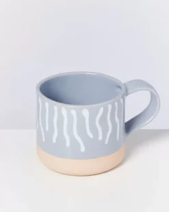 Nodoa Tasse Grau Weis Gestreift
