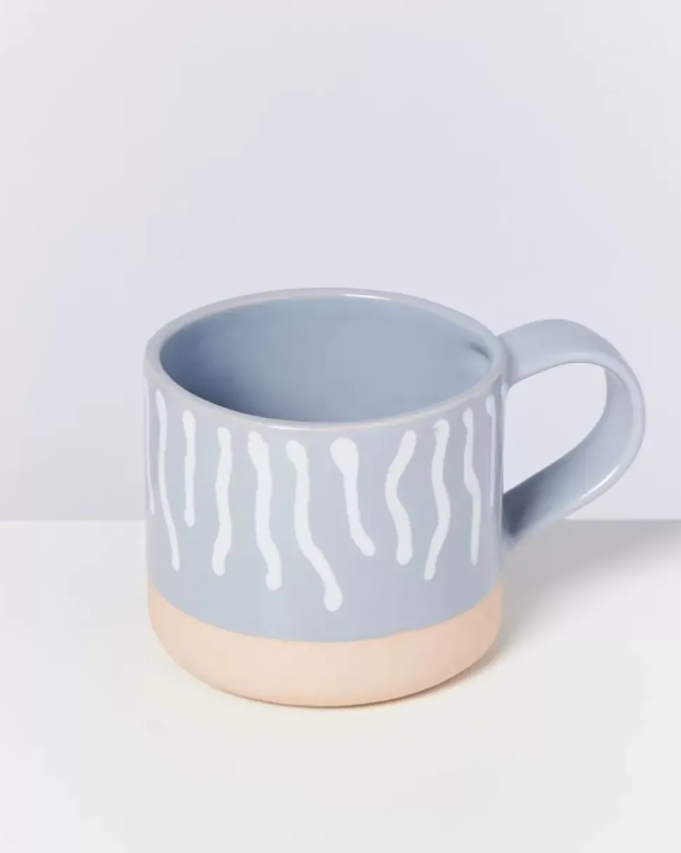Nodoa Tasse Grau Weis Gestreift