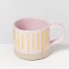 Nodoa Tasse Rosa Gelb Gestreift