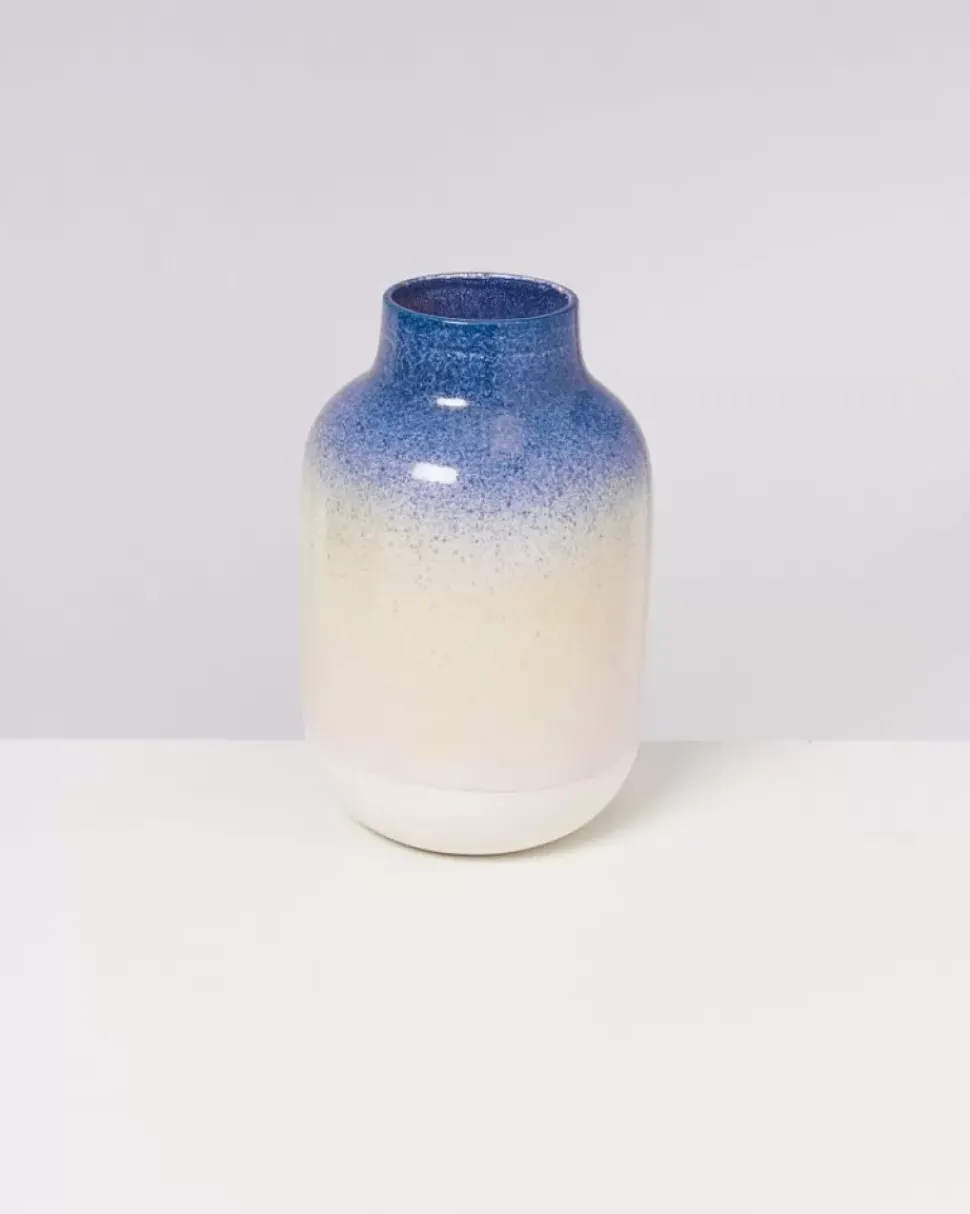 Nuno Vase L Blau Rosa Gesprenkelt